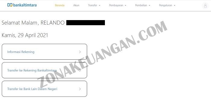 Cara Cek Saldo Bank Kaltimtara Online Zonakeuangan Com