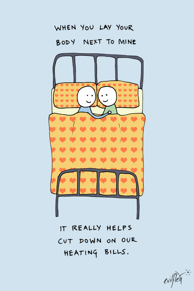 When you lay your body next to mine it really helps cut down on our heating bills Valentines Day Card