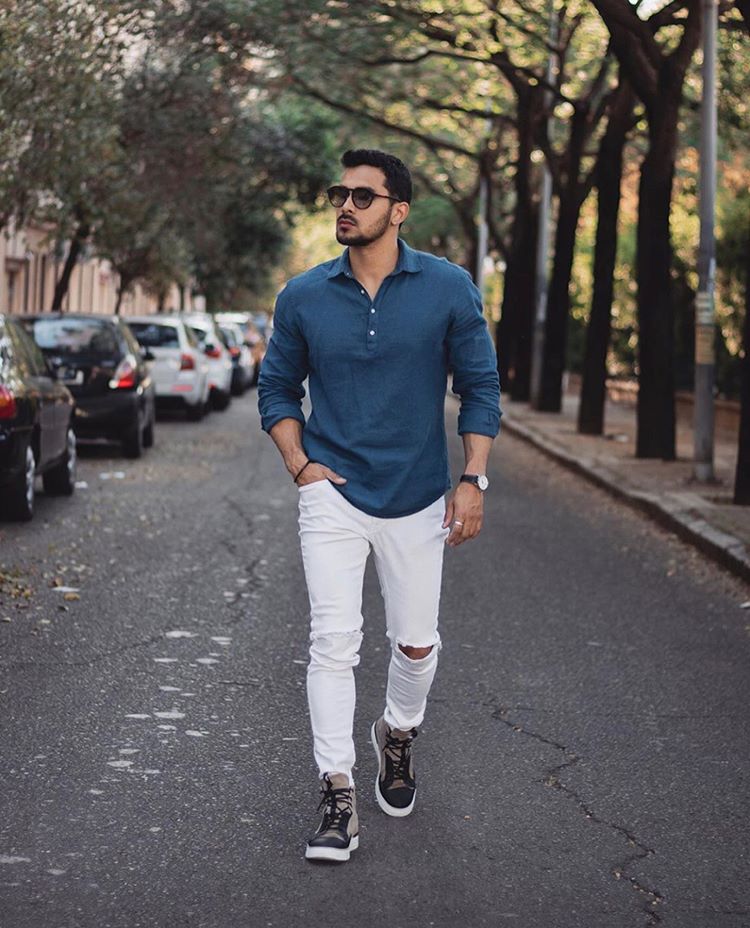 The best way to pair your white pants