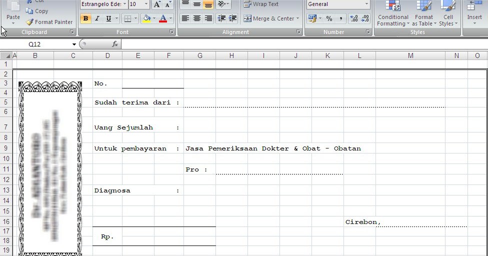Baca31 Format Kwitansi Dalam Bentuk Excel