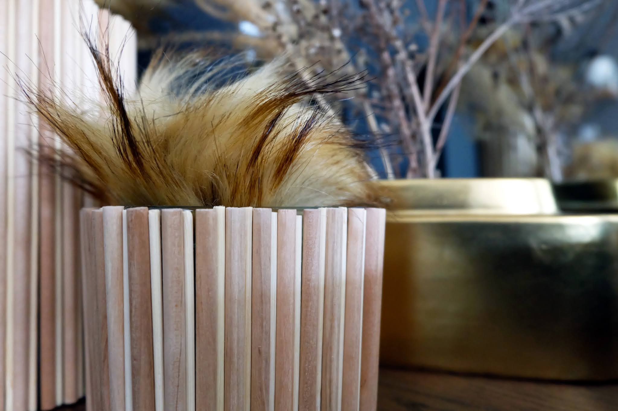 Dollar Store DIY Decor:  Wood Dowel Vases.