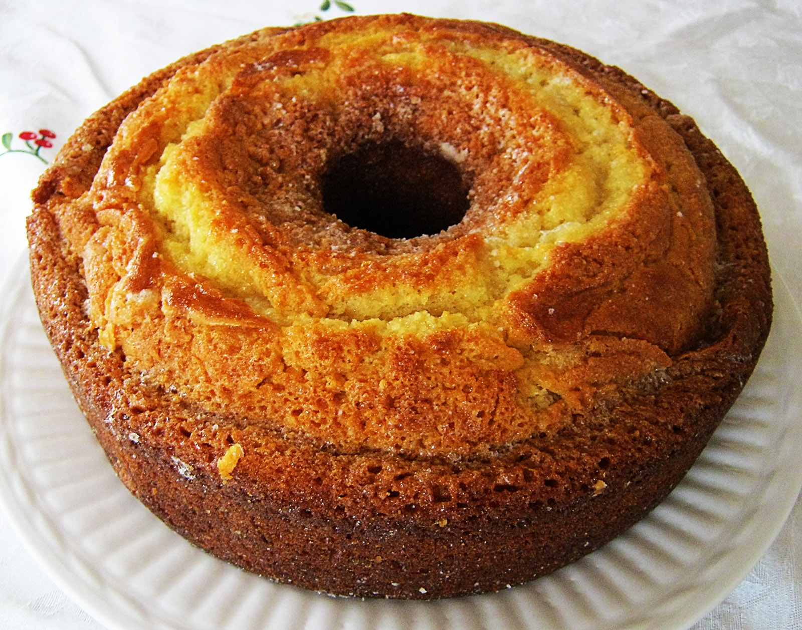 Let the Feasty Begin Eggnog Cake with Rum Glaze