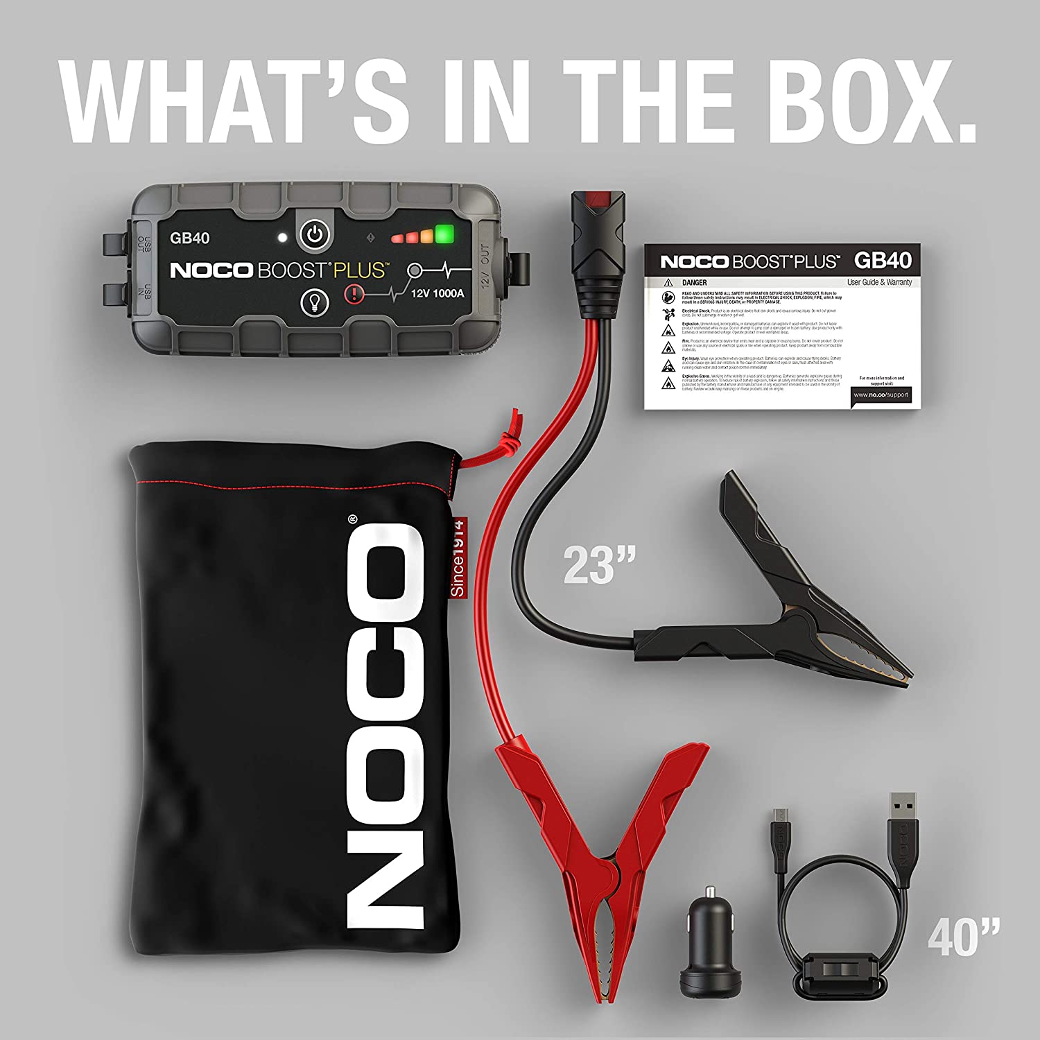 NOCO Boost Plus GB40 1000 Amp 12-Volt UltraSafe Lithium Jump Starter