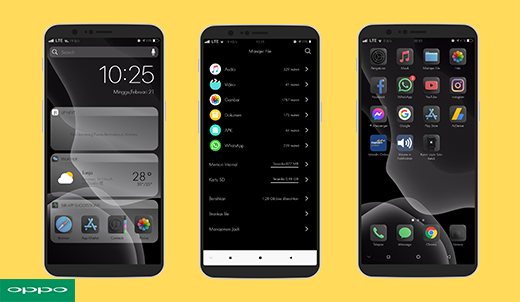 Keren! Tema iOS |  iPhone 14 3D Dark Mode Untuk Oppo Dan Realme (Support ColorOs 3, 5, 6 dan 7)