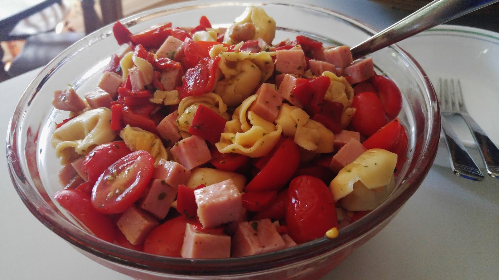 The Cannary Family Tortellini and Ham Pasta Salad
