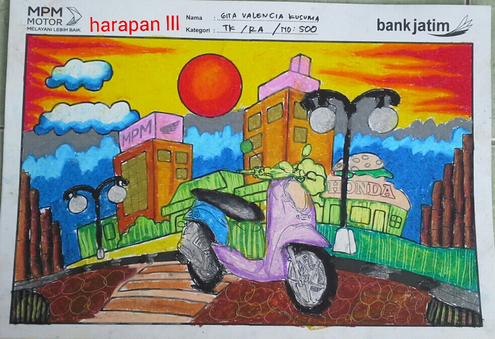 KEMERDEKAAN RI : HASIL KREASI ANAK PESERTA MEWARNAI YANG