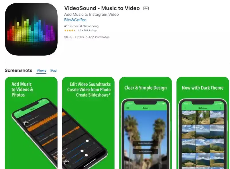 video sound add music to videos app