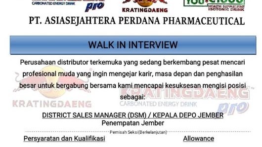 Lowongan Kerja Pt Asiasejahtera Perdana Pharmaceutical Tahun 2019 Mediasiana Com Media Pembelajaran Masakini