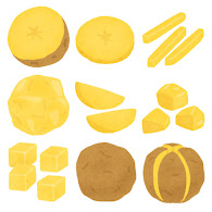 いろいろなじゃがいもの切り方のイラスト 黄色 かわいいフリー素材集 いらすとや