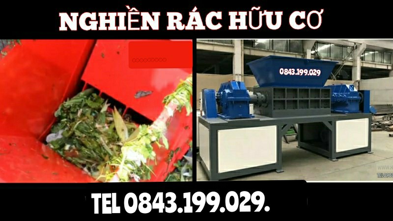 Máy xay nghiền rác thải sinh hoạt 2 trục lớn