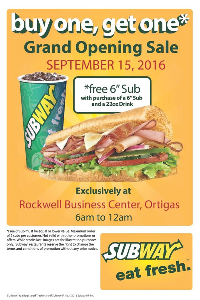 Subway Buy One, Get One