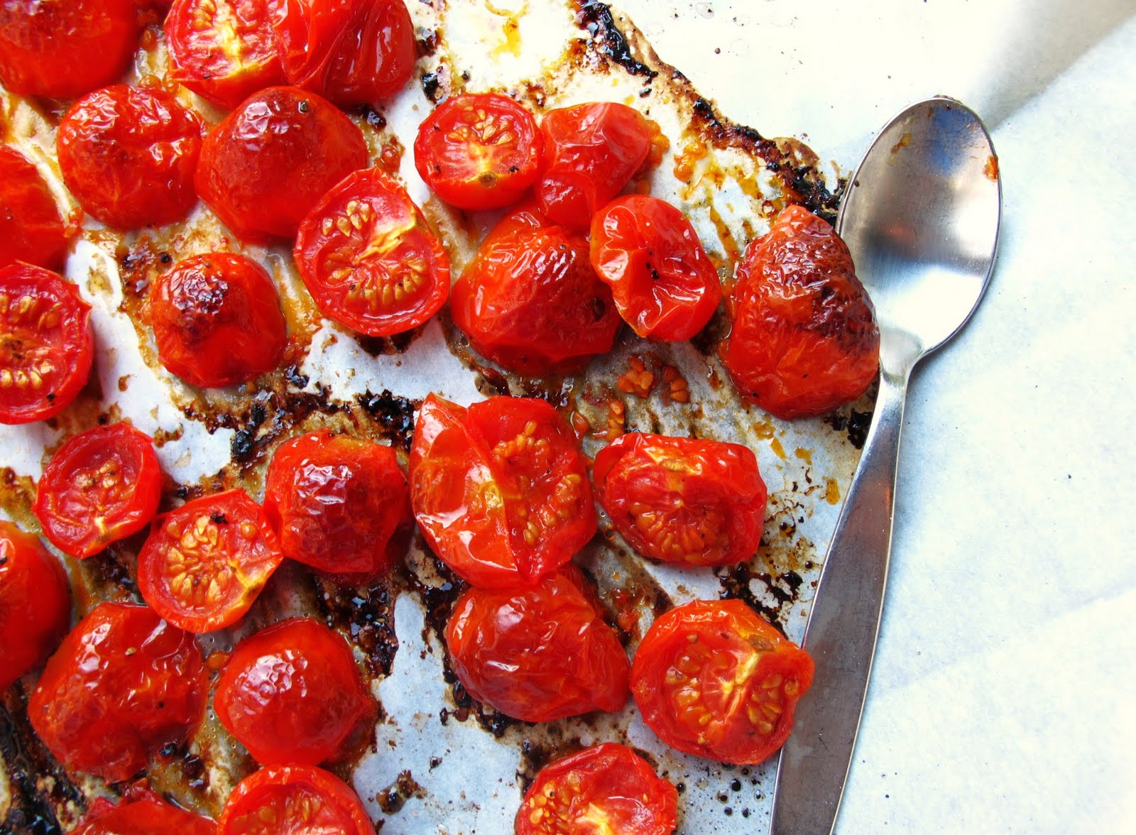 The Small Boston Kitchen Sweet Pea Pasta with Roasted Tomatoes