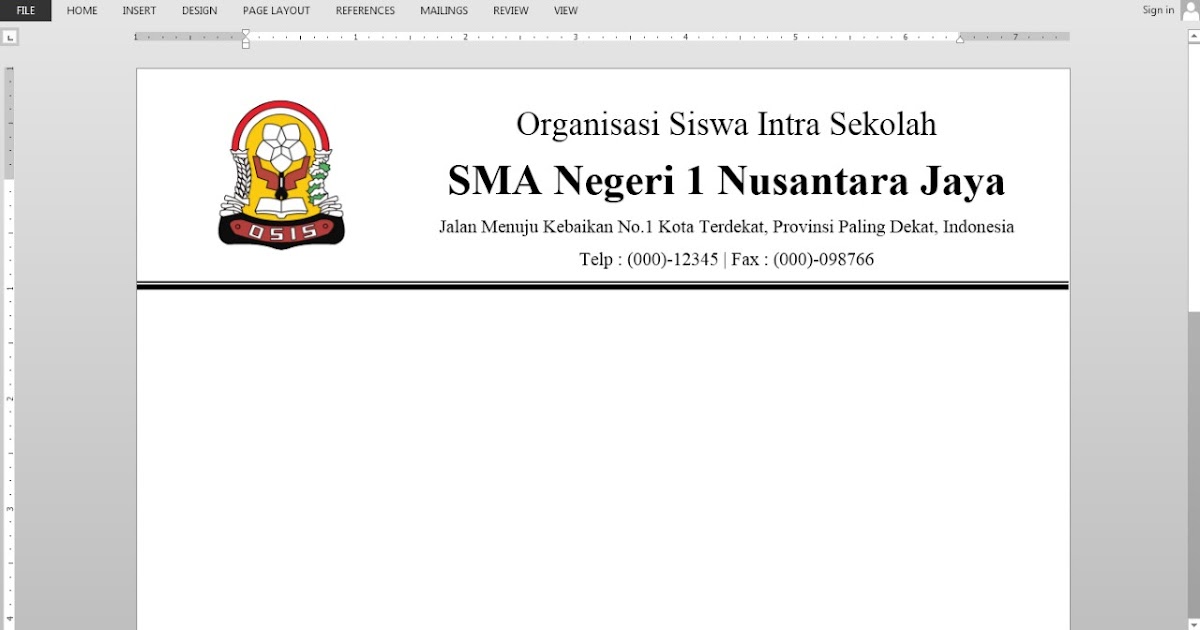Cara Membuat Kop Surat Instansi Resmi Dengan Microsoft Word Andik My Id