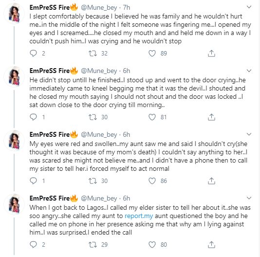 Lady recounts How Her cousin raped Her during Their grandma’s burial in the village