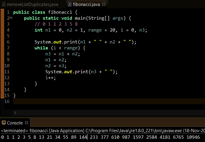 Keep Learning: Fibonacci series program in java