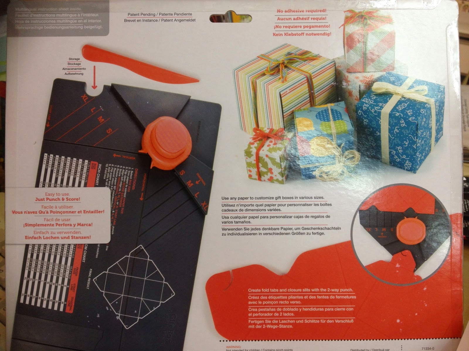 Scrapbook Memories We R Memory Keepers Gift Box Punch Board