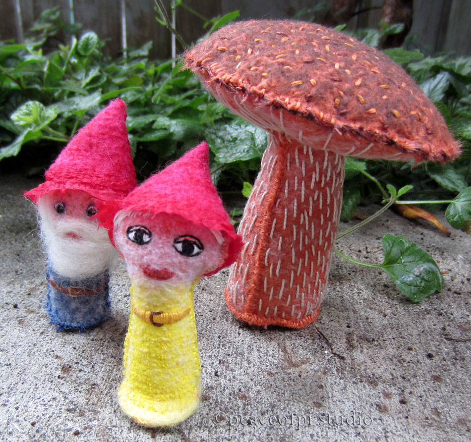 peaceofpi studio: Hand Stitched Miniature Gnomes