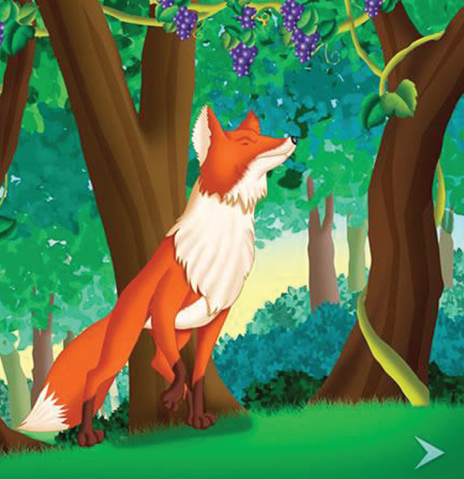 Children Stories The fox and the grapes