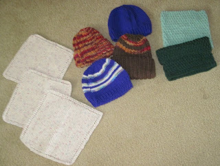 hats, washcloths for homeless