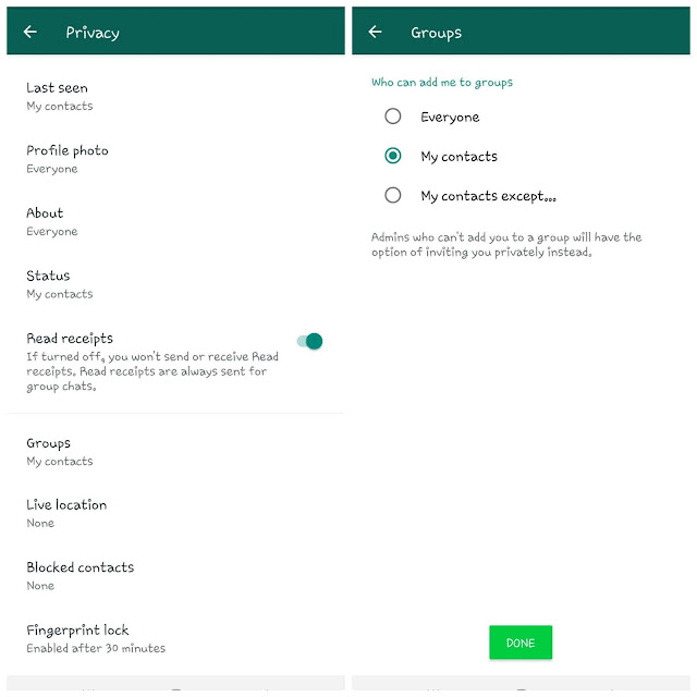 Change who can add you to WhatsApp groups