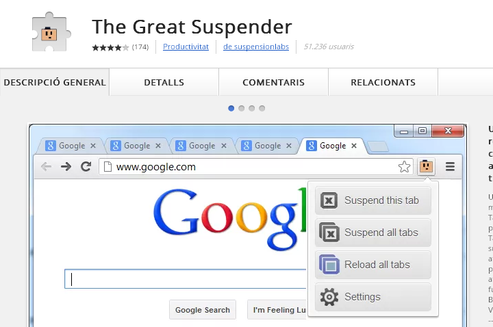 The Great Suspender, cómo liberar memoria en Chrome