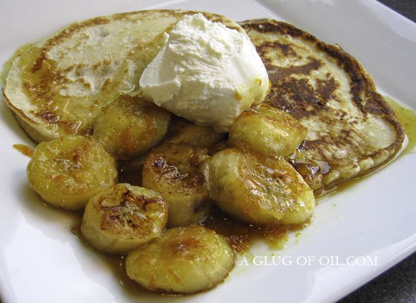 Coconut Pancakes with Caramelised Bananas