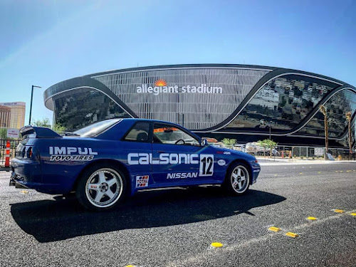 Calsonic R32 GT-R tribute at RentJDM and Allegiant Stadium in Las Vegas Nevada