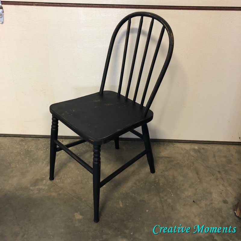 Pitch Black Antique Chair