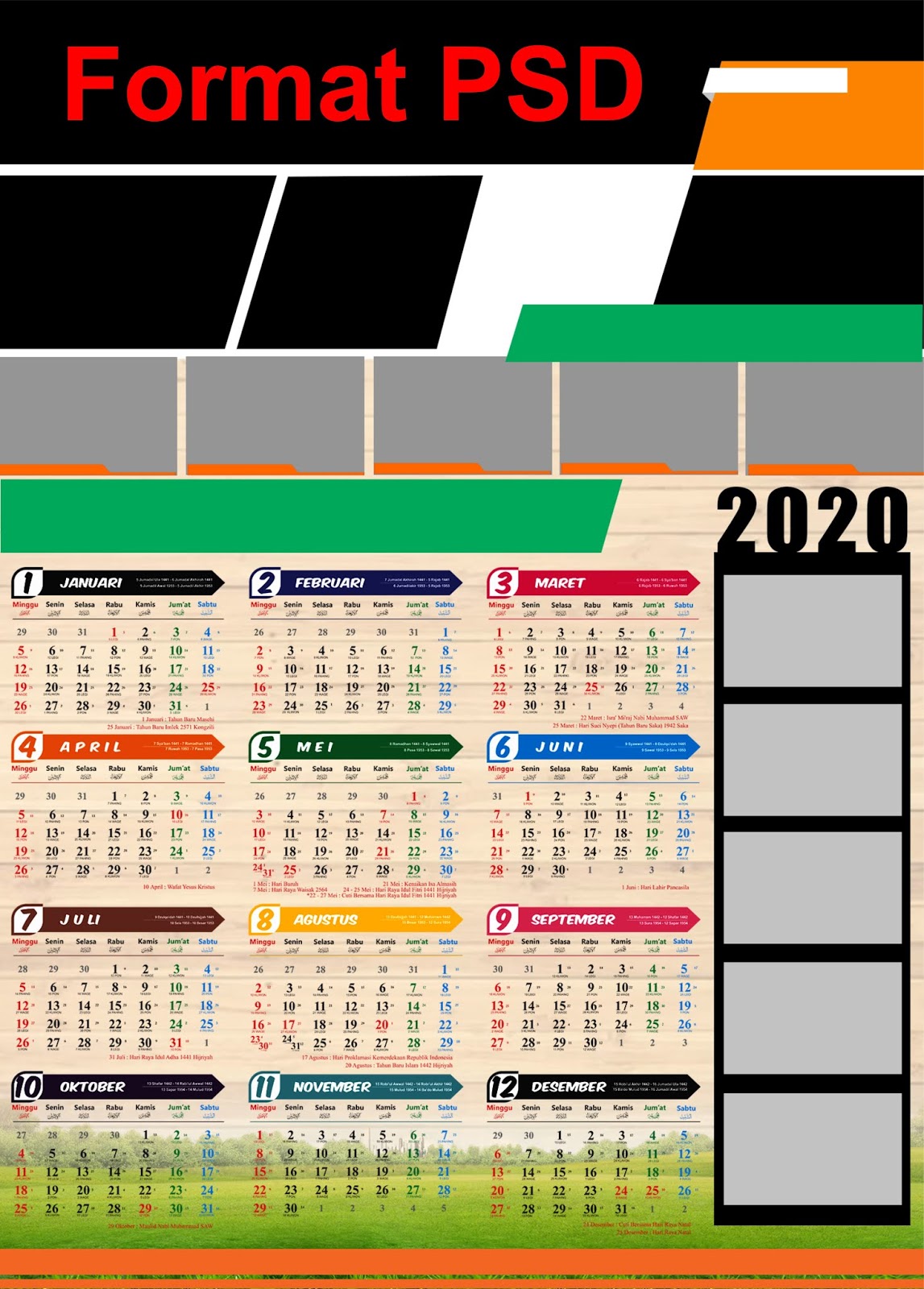 Download Template Kalender Dinding 2020 Organisasi Format Cdr Dan Psd Tutoriduan Com Yellowimages Mockups