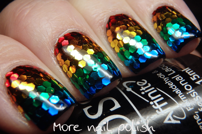 31dc2019 Glitter Rainbow Glitter Placement More Nail Polish