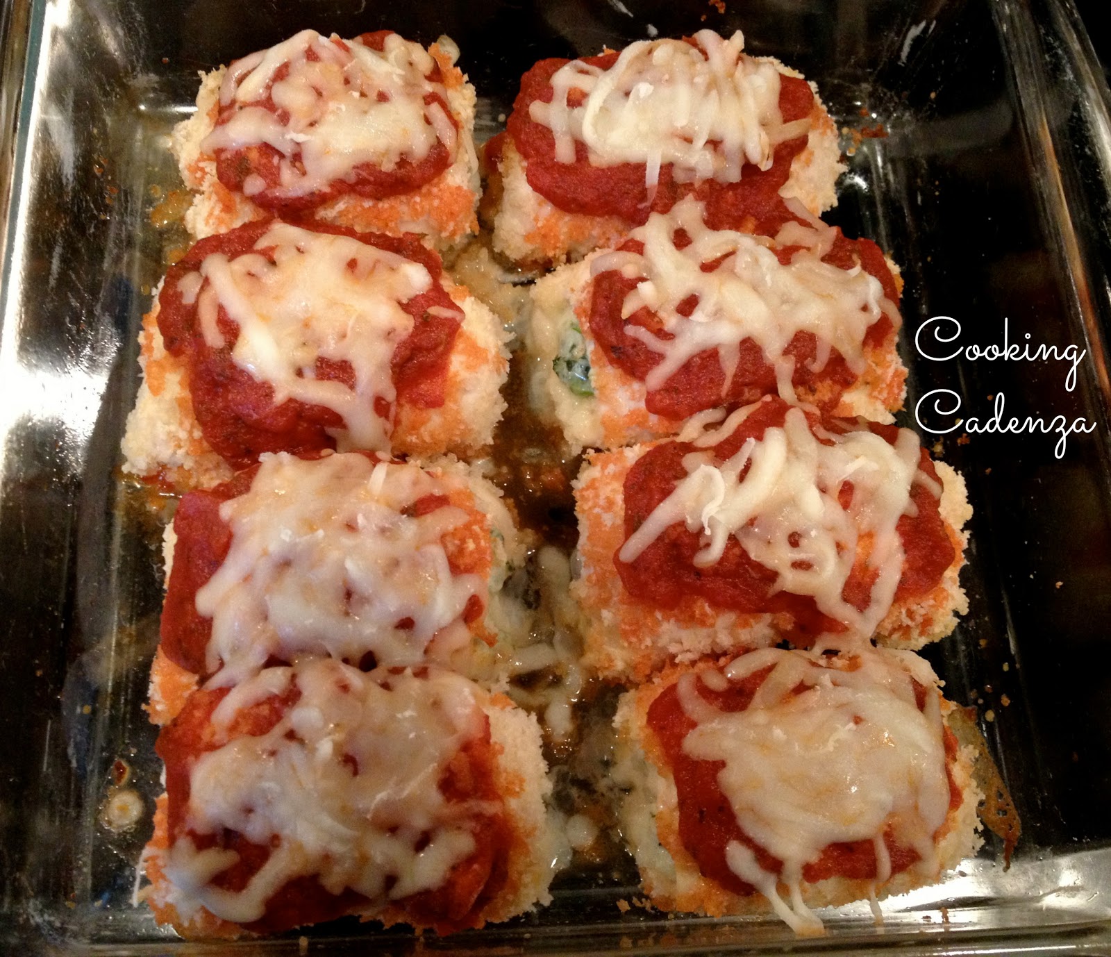 Cooking Cadenza ♫ Chicken Parmesan RollUps with Stuffed Ricotta Spinach