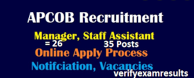 APCOB Manager, Staff Assistant Recruitment 2021 - 61 vacancies