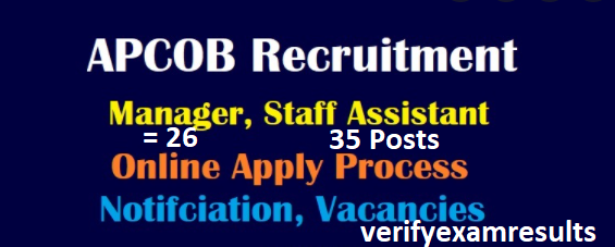  APCOB Manager, Staff Assistant Recruitment 2021 - 61 vacancies