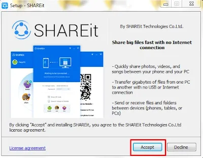 تثبيت برنامج Shareit للكمبيوتر بالصور