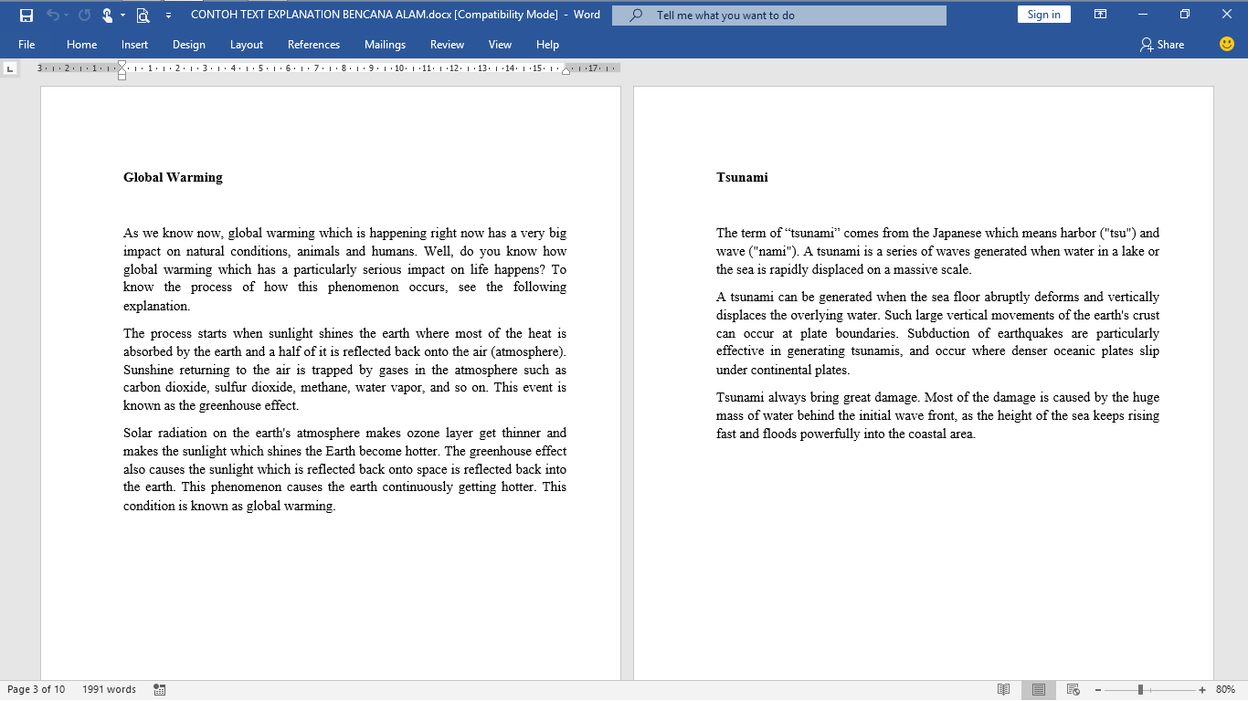 Contoh Teks Explanation Tentang Bencana Alam GARAP TUGAS
