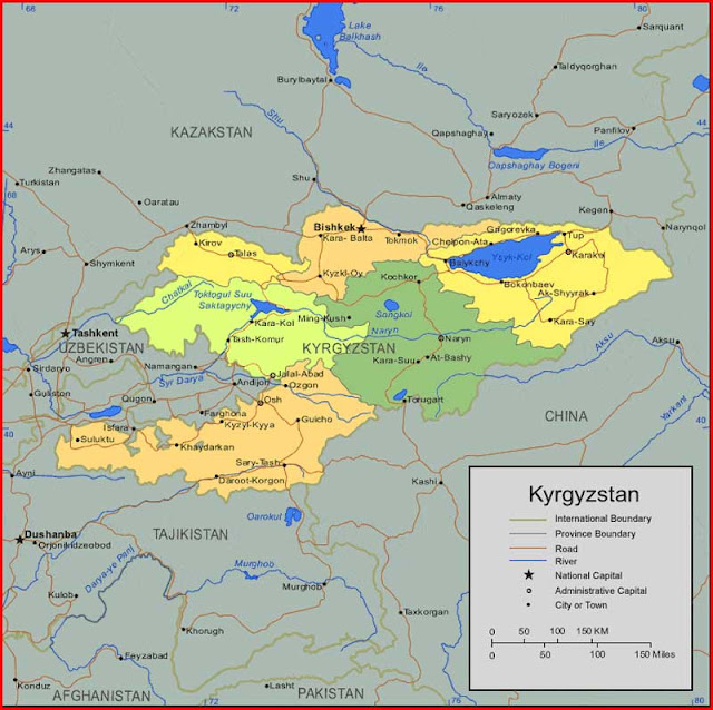 Peta Kyrgyzstan Gambar Peta Kyrgyzstan
