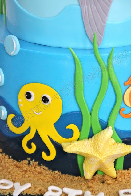 Celebrate with Cake!: Ocean Themed Sea Creatures 2 tier Cake