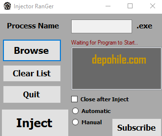 Ranger DLL Injector Programı v1.0 İndir 2020 (Her Oyun)