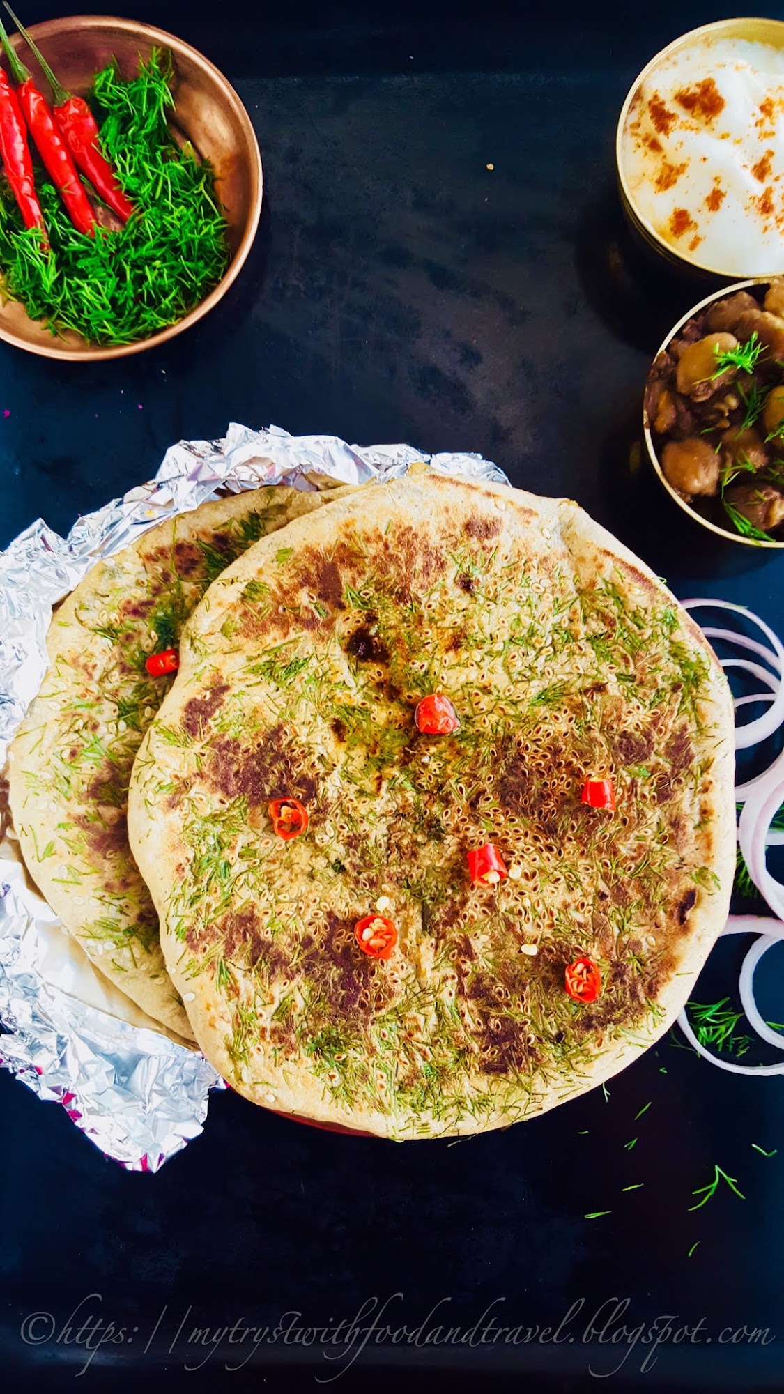 My Tryst With Food And Travel Tava Aloo Kulcha Recipe / Stuffed Leavened Indian Flatbread