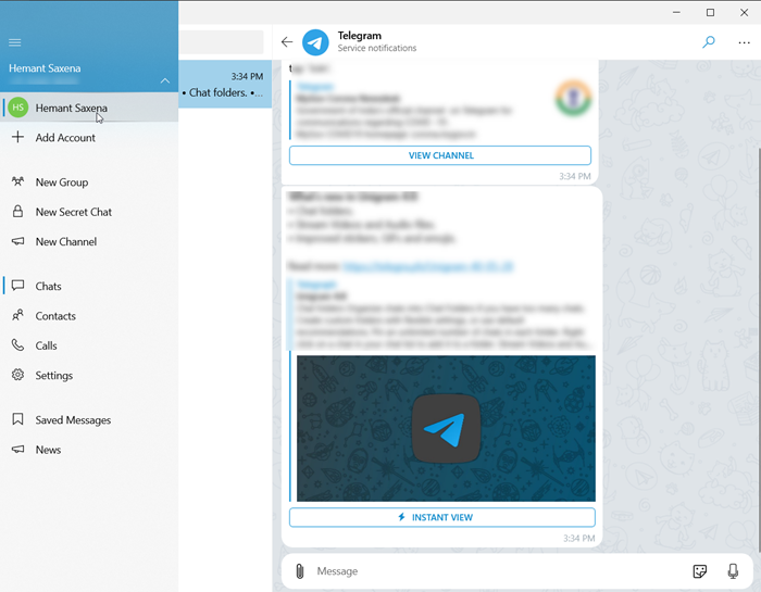 Unigram est un client Telegram pour Windows 10