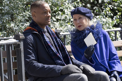 Will Smith and Helen Mirren on the set of Collateral Beauty