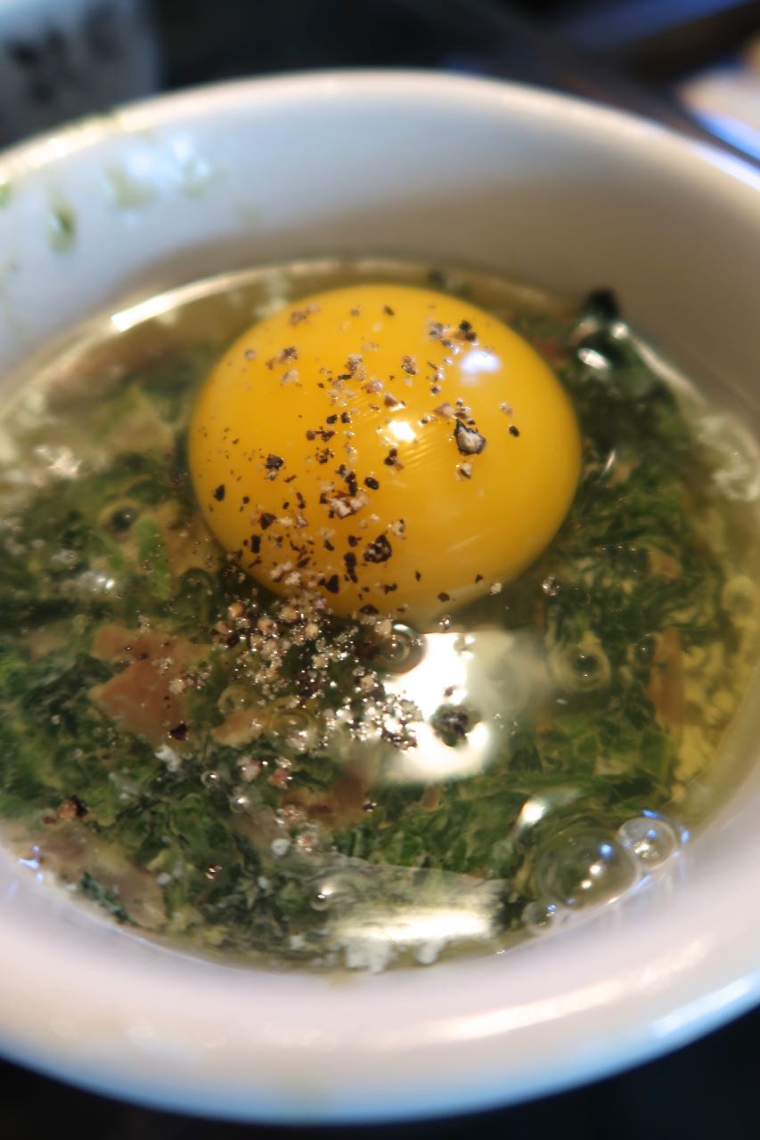 Scrumpdillyicious Cory's Baked Eggs with Spinach & Prosciutto