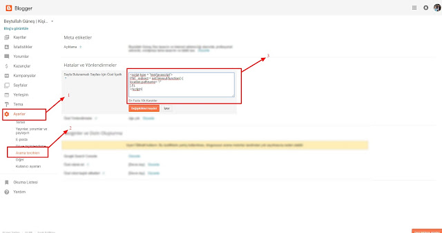 Blogger 404 Hatası Çözümü