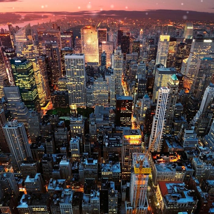 Snowy City Skyscrape Wallpaper Engine