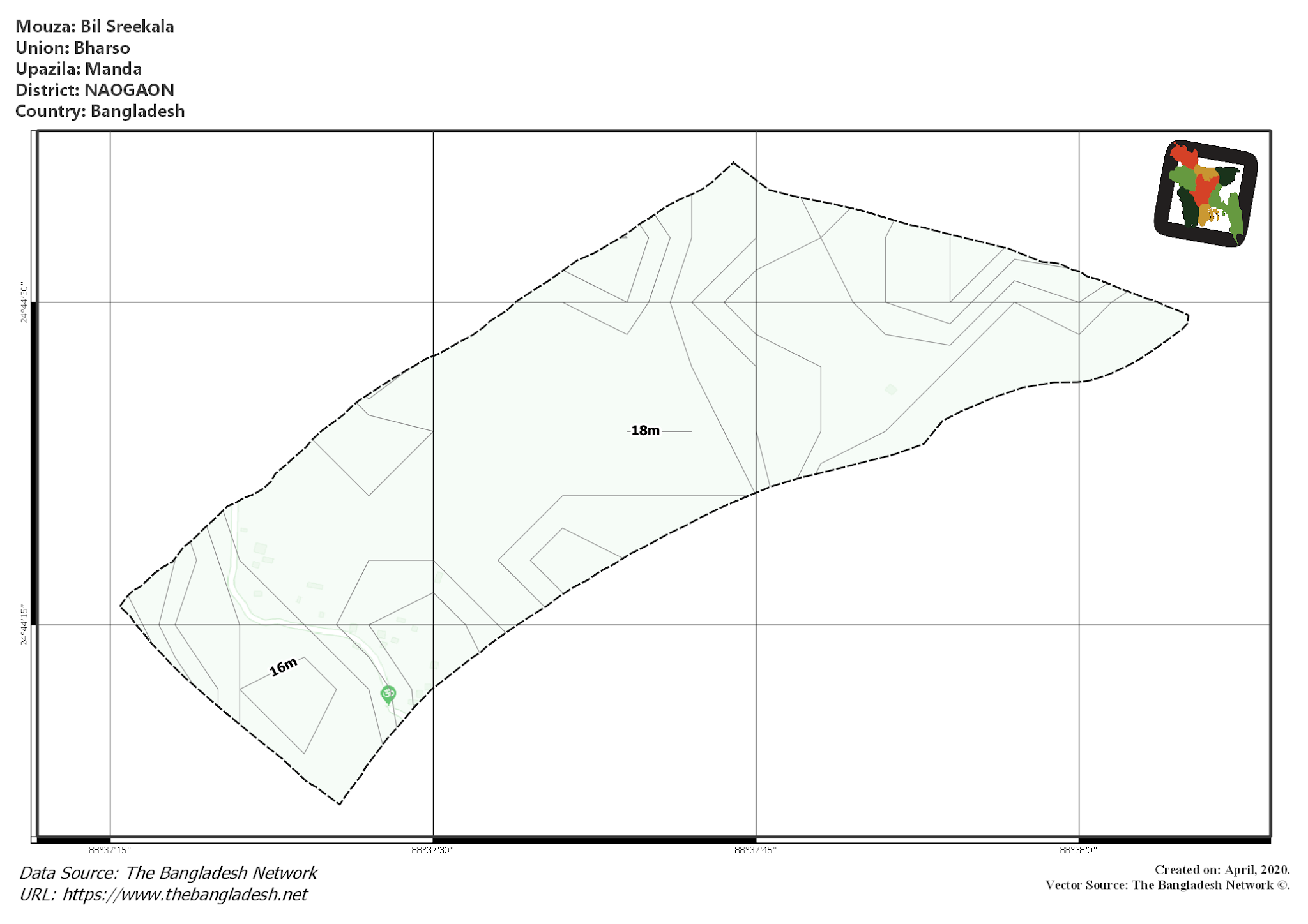 Map of Bil Sreekala Mouza of Manda Upazila, NAOGAON Map of Bil Sreekala Mouza of Manda Upazila, NAOGAON, Bangladesh.