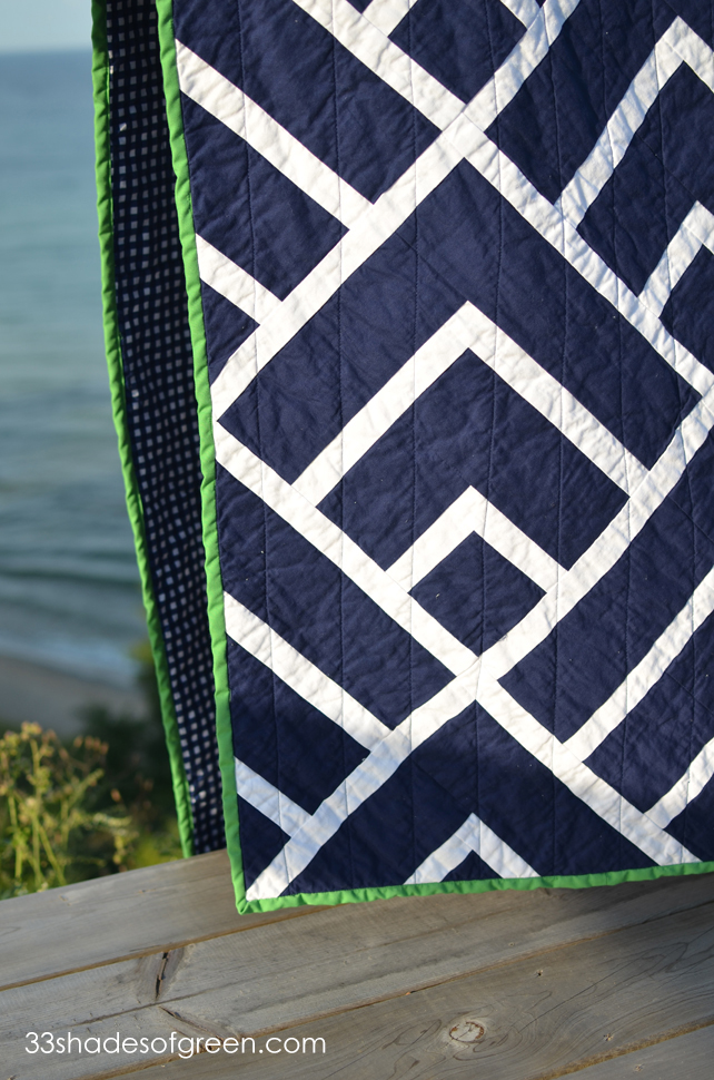 33 Shades of Green Uneven Log Cabin Quilt