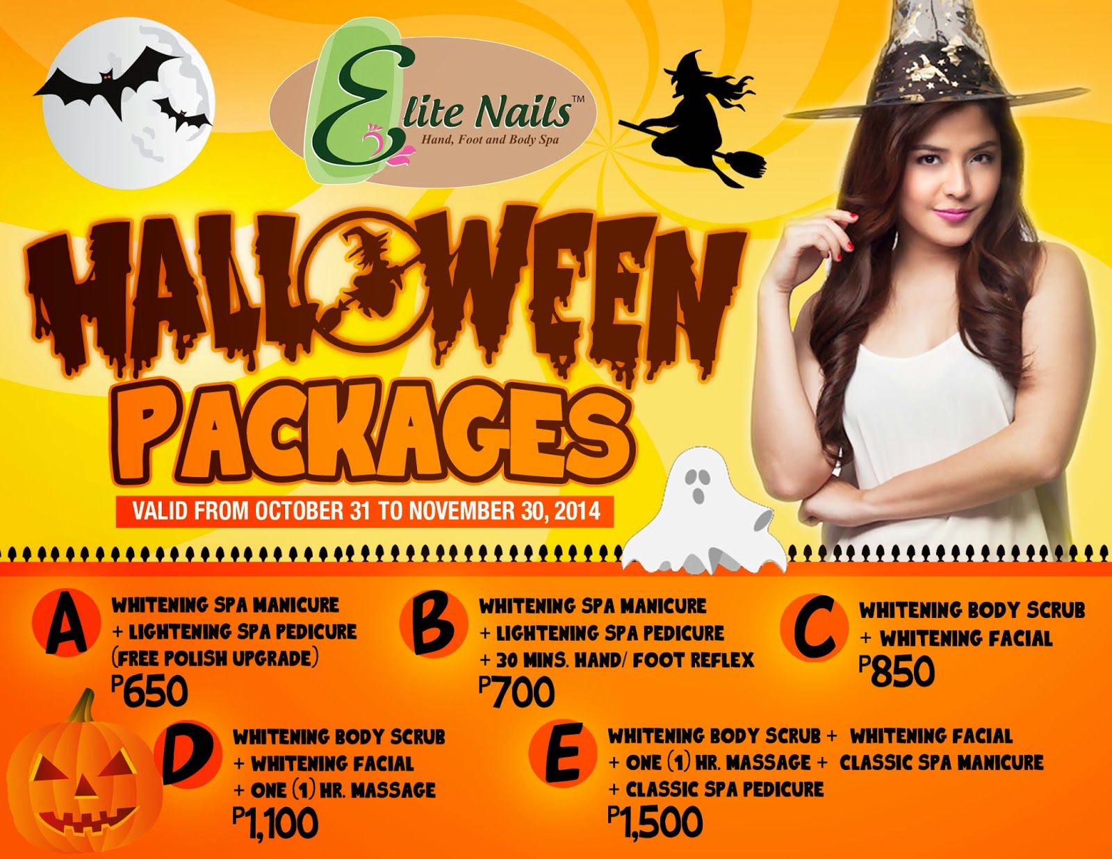 Elite Nails Hand, Foot and Body Spa Have a spooky break with Elite