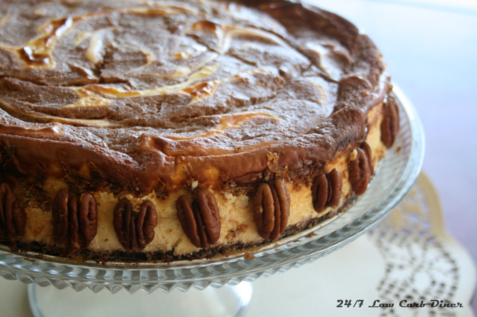 24/7 Low Carb Diner Cinnamon Swirl Cheesecake and all the Parties
