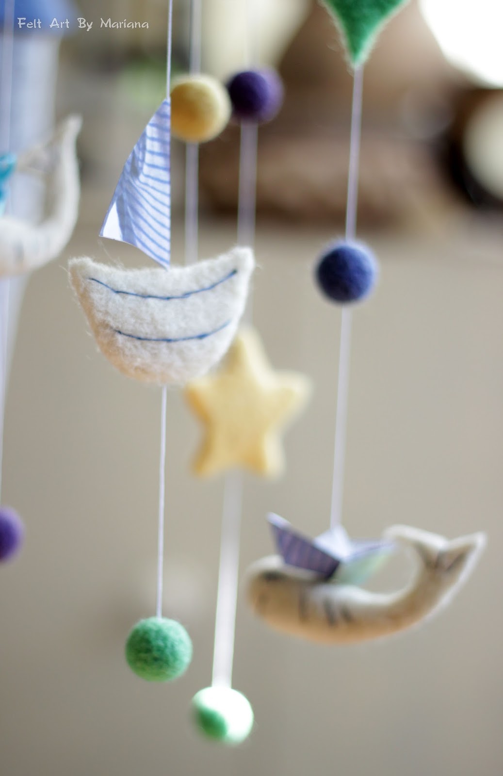 Felt Art By Mariana Custom Baby Mobile Needle felted Baby Mobile