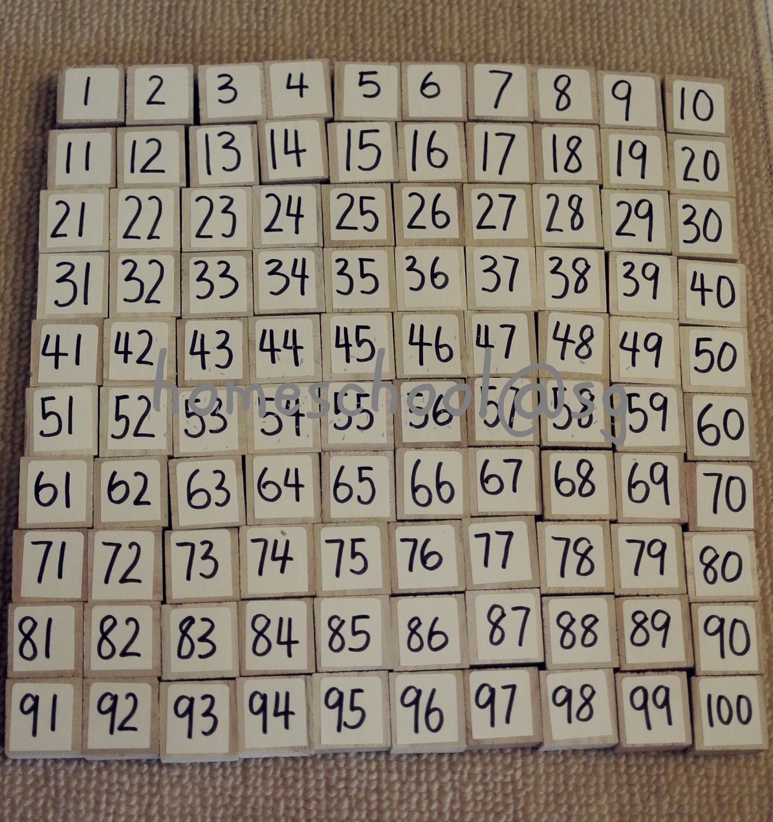 Homeschool@sg: DIY hundred board